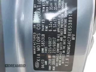 2014 Kia Sedona LX with VIN KNDMG4C78E6538916, listed as a Copart auction lot 42258495 with 145,260 mi miles and Salvage Title. Bid and sale history available at carsss.com. Image 13.
