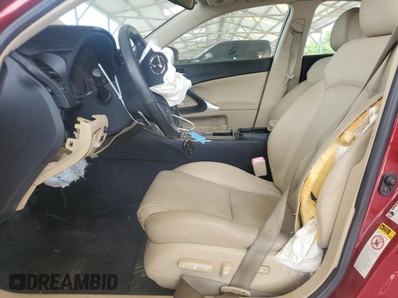 2008 Lexus IS 250 with VIN JTHBK262085078248, listed as a Copart auction lot 62390125 with 132,231 mi miles and Salvage title. Bid and sale history available at DreamBid. Image 7.