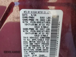 2006 Nissan Murano SE with VIN JN8AZ08W76W546209, listed as a Copart auction lot 74015114 with 201,431 mi miles and Salvage Title. Bid and sale history available at carsss.com. Image 14.