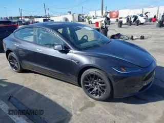 2024 Tesla Model 3 with VIN 5YJ3E1EA2RF867095, listed as a IAAI auction lot 41550546 with 3 mi miles. Bid and sale history available at carsss.com. Image 1.