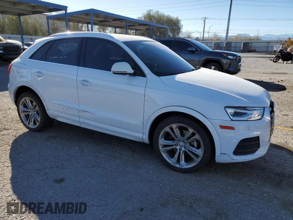 2017 Audi Q3 Premium Plus with VIN WA1HCCFS8HR011026, listed as a Copart auction lot 88106125 with 86,257 mi miles and Salvage title. Bid and sale history available at DreamBid. Image 4.