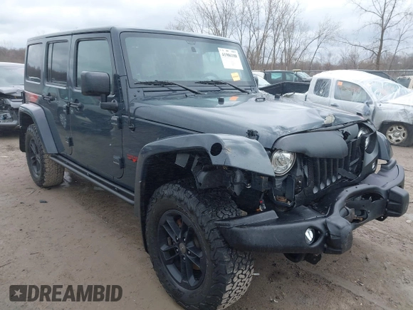 2017 Jeep Wrangler Unlimited Sahara with VIN 1C4BJWEG3HL569143, listed as a IAAI auction lot 41986188 with 27,495 mi miles. Bid and sale history available at carsss.com. Image 1.