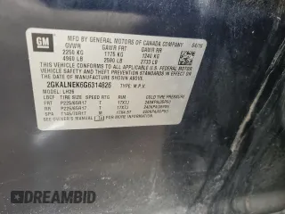 2016 GMC Terrain SLE with VIN 2GKALNEK6G6314826, listed as a Copart auction lot 47318165 with 124,745 mi miles and Salvage Title. Bid and sale history available at carsss.com. Image 15.