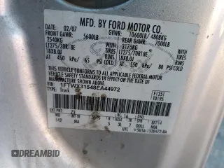 2008 Ford F-350 XL with VIN 1FTWX31548EA44972, listed as a Copart auction lot 74962434 with 160,960 mi miles and Clean Title. Bid and sale history available at DreamBid. Image 12.