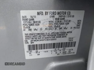 2012 Ford Edge Limited with VIN 2FMDK3K97CBA32533, listed as a IAAI auction lot 41846715 with 183,649 mi miles. Bid and sale history available at carsss.com. Image 9.