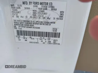 2006 Ford F-150 XLT с VIN 1FTPW12546FA33245, выставлен на аукционе IAAI как лот 42762531 с пробегом Не указан миль и . История ставок и продаж доступна на DreamBid. Изображение 9.