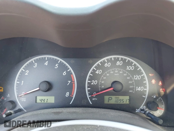 2009 Toyota Corolla with VIN 2T1BU40E29C088603, listed as a IAAI auction lot 41745371 with 189,517 mi miles. Bid and sale history available at carsss.com. Image 7.