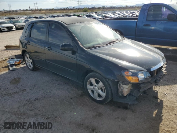 2008 Kia Spectra with VIN KNAFE161485015792, listed as a Copart auction lot 50378905 with 162,100 mi miles and Salvage Title. Bid and sale history available at carsss.com. Image 4.