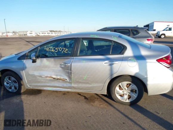 2014 Honda Civic Sedan LX with VIN 19XFB2F57EE083346, listed as a IAAI auction lot 41265072 with 164,121 mi miles. Bid and sale history available at carsss.com. Image 14.