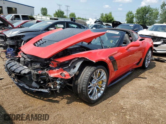2017 Chevrolet Corvette Z06 3LZ with VIN 1G1YU2D60H5603880, listed as a Copart auction lot 62856854 with 23,022 mi miles and Salvage Title. Bid and sale history available at carsss.com. Image 1.