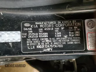 2009 Kia Sportage LX with VIN KNDJF724797567810, listed as a Copart auction lot 42012625 with Not Provided miles and Salvage Title. Bid and sale history available at DreamBid. Image 13.