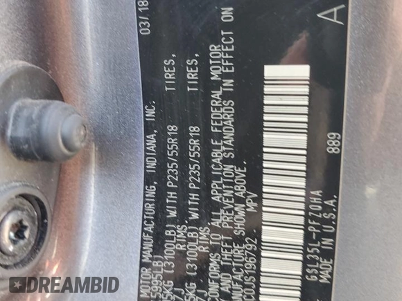 2018 Toyota Sienna XLE с VIN 5TDDZ3DC0JS196792, выставлен на аукционе Copart как лот 57250445 с пробегом 146 479 миль миль и Списание • Salvage title. История ставок и продаж доступна на DreamBid. Изображение 13.