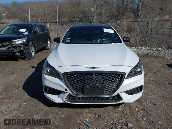 2018 Genesis G80 3.3T Sport with VIN KMHGN4JBXJU222333, listed as a IAAI auction lot 41815371 with 77,494 mi miles. Bid and sale history available at carsss.com. Image 12.
