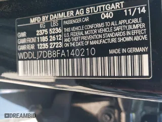 2015 Mercedes-Benz CLS-Class CLS 550 with VIN WDDLJ7DB8FA140210, listed as a IAAI auction lot 41417964 with 106,721 mi miles. Bid and sale history available at carsss.com. Image 9.