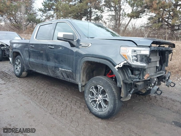 2021 GMC Sierra 1500 SLE with VIN 1GTU9BED5MZ408087, listed as a IAAI auction lot 41485789 with 52,000 mi miles. Bid and sale history available at carsss.com. Image 1.