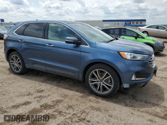 2019 Ford Edge Titanium with VIN 2FMPK4K99KBC01212, listed as a Copart auction lot 57450365 with 52,720 mi miles and Salvage title. Bid and sale history available at DreamBid. Image 4.