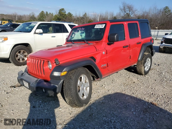 2021 Jeep Wrangler Unlimited Sport Altitude with VIN 1C4HJXDN1MW630739, listed as a Copart auction lot 87412754 with 123,771 mi miles and Salvage title. Bid and sale history available at DreamBid. Image 1.