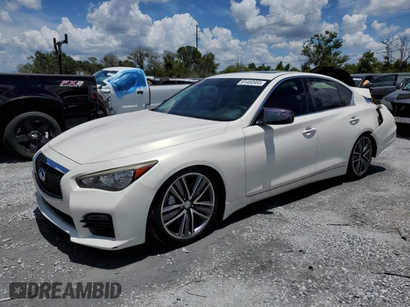 2015 Infiniti Q50 Sport with VIN JN1BV7AP4FM344160, listed as a Copart auction lot 61480985 with 99,666 mi miles and Salvage title. Bid and sale history available at DreamBid. Image 1.