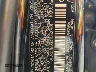 2013 Toyota Prius One with VIN JTDKDTB33D1552758, listed as a Copart auction lot 54849195 with 248,865 mi miles and Salvage Title. Bid and sale history available at DreamBid. Image 13.