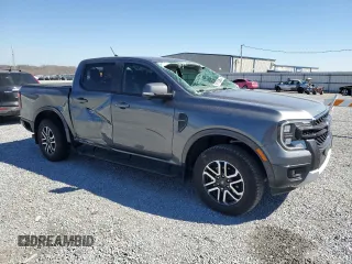 2024 Ford Ranger LARIAT with VIN 1FTER4KP8RLE39889, listed as a Copart auction lot 47591765 with 7,641 mi miles and Salvage Title. Bid and sale history available at carsss.com. Image 4.