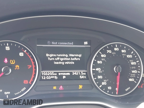 2017 Audi A4 Premium with VIN WAUGNAF46HN021107, listed as a IAAI auction lot 41593316 with 103,205 mi miles. Bid and sale history available at carsss.com. Image 7.