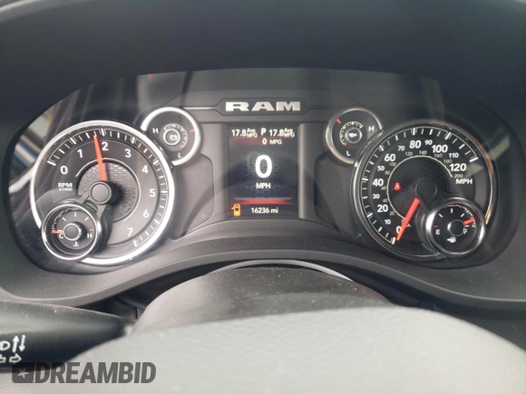 2023 Ram 1500 Big Horn with VIN 1C6RRFBG6PN546283, listed as a Copart auction lot 48736984 with 16,236 mi miles and Non Repairable. Bid and sale history available at carsss.com. Image 9.