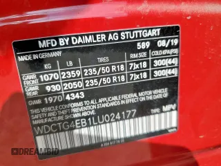 2020 Mercedes-Benz GLA 250 z VIN WDCTG4EB1LU024177, wystawiony jako Copart lot #59393495 z przebiegiem 83 569 mil mil oraz Czysty tytuł • Clean title. Historia ofert i sprzedaży dostępna na DreamBid. Obrazek 14.