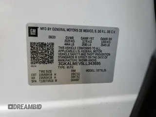 2020 GMC Terrain SLE с VIN 3GKALMEV5LL343695, выставлен на аукционе Copart как лот 53852935 с пробегом 45 389 миль миль и Списание • Salvage title. История ставок и продаж доступна на DreamBid. Изображение 12.