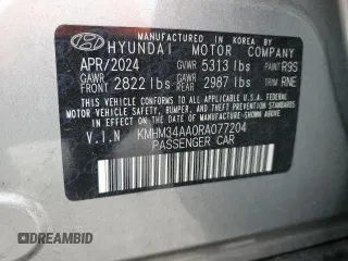 2024 Hyundai IONIQ 6 SEL with VIN KMHM34AA0RA077204, listed as a Copart auction lot 85258574 with 0 mi miles and Non Repairable. Bid and sale history available at carsss.com. Image 13.