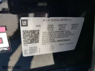 2021 Chevrolet Suburban High Country with VIN 1GNSKGKL3MR208644, listed as a Copart auction lot 49566724 with 0 mi miles and Salvage Title. Bid and sale history available at carsss.com. Image 14.