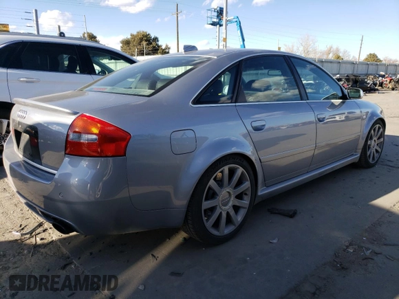 2003 Audi RS 6 with VIN WUAPV54B43N905277, listed as a Copart auction lot 43785095 with 156,178 mi miles and Salvage Title. Bid and sale history available at carsss.com. Image 3.