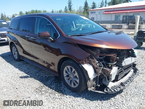 2021 Toyota Sienna XLE with VIN 5TDYSKFC9MS002567, listed as a IAAI auction lot 42162619 with 47,793 mi miles and . Bid and sale history available at DreamBid. Image 1.