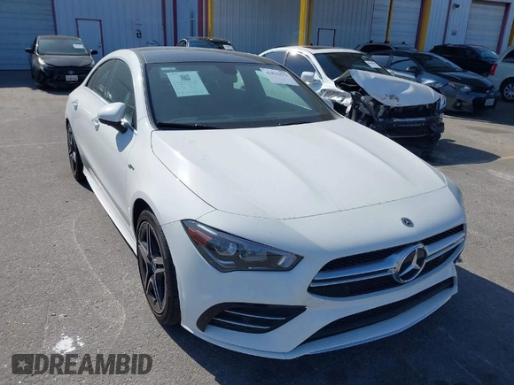 2021 Mercedes-Benz CLA with VIN W1K5J5BB6MN234740, listed as a IAAI auction lot 41835551 with 27,638 mi miles. Bid and sale history available at carsss.com. Image 1.