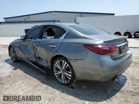 2019 Infiniti Q50 Luxe z VIN JN1EV7AR7KM592198, wystawiony jako Copart lot #59675934 z przebiegiem 97 104 mil mil oraz Czysty tytuł • Clean title. Historia ofert i sprzedaży dostępna na DreamBid. Obrazek 2.