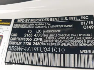 2015 Mercedes-Benz C 300 Luxury with VIN 55SWF4KB9FU041010, listed as a IAAI auction lot 42552629 with 137,001 mi miles and . Bid and sale history available at DreamBid. Image 9.