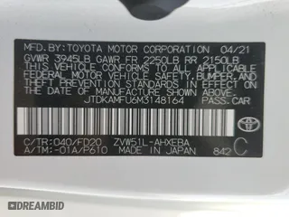 2021 Toyota Prius L Eco with VIN JTDKAMFU6M3148164, listed as a Copart auction lot 41749225 with 83,413 mi miles and Salvage Title. Bid and sale history available at carsss.com. Image 15.