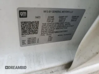 2021 Chevrolet Silverado 1500 Work Truck with VIN 1GCUYAEF8MZ307091, listed as a Copart auction lot 81275434 with 101,822 mi miles and Salvage Title. Bid and sale history available at DreamBid. Image 12.
