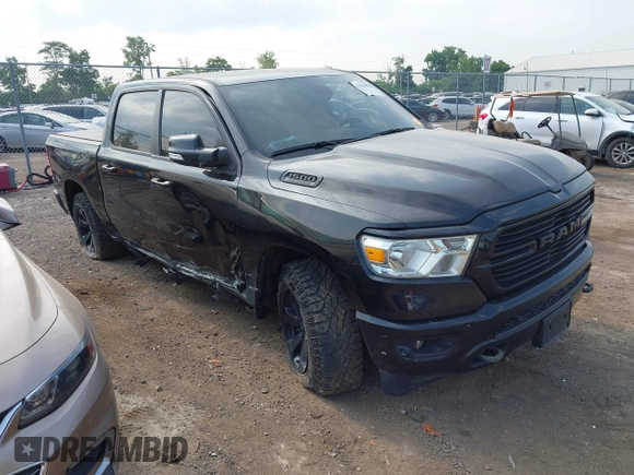 2021 Ram 1500 Big Horn with VIN 1C6SRFFT4MN818902, listed as a IAAI auction lot 42581851 with 58,615 mi miles and . Bid and sale history available at DreamBid. Image 1.