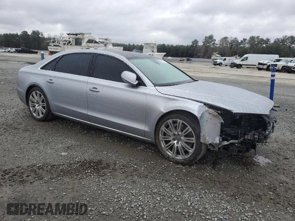 2015 Audi A8 L 4.0T with VIN WAU32AFD2FN019083, listed as a Copart auction lot 45976045 with 83,724 mi miles and Salvage Title. Bid and sale history available at carsss.com. Image 4.