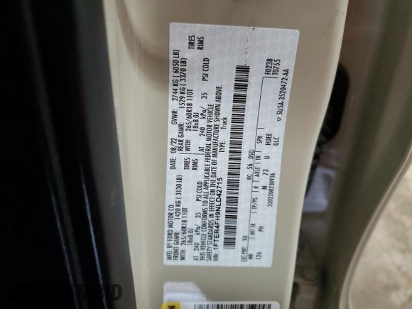 2022 Ford Ranger XL z VIN 1FTER4FH9NLD42715, wystawiony jako Copart lot #50173585 z przebiegiem 20 439 mil mil oraz Szkoda całkowita • Salvage title. Historia ofert i sprzedaży dostępna na DreamBid. Obrazek 13.