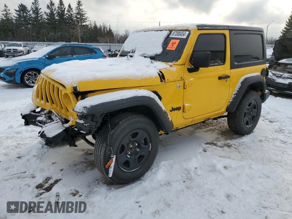 2021 Jeep Wrangler Sport S with VIN 1C4GJXAN5MW680091, listed as a Copart auction lot 87200454 with Not Provided miles and Salvage Title. Bid and sale history available at DreamBid. Image 1.