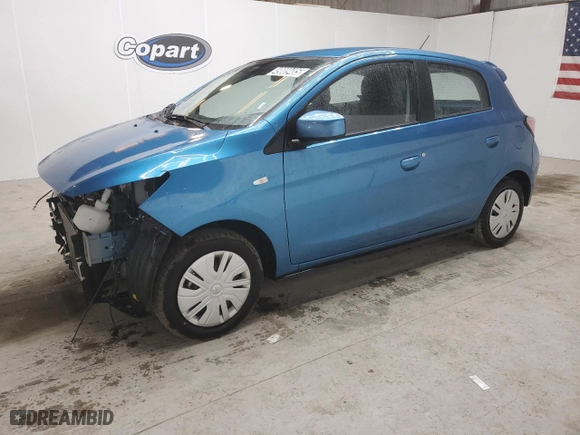 2024 Mitsubishi Mirage ES with VIN ML32AUHJ4RH027701, listed as a Copart auction lot 49889485 with 5084 miles and Clean Title. Bid and sale history available at carsss.com. Image 1.