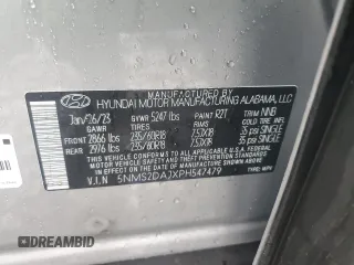 2023 Hyundai Santa Fe SEL with VIN 5NMS2DAJXPH547479, listed as a Copart auction lot 50377855 with 14,670 mi miles and Salvage Title. Bid and sale history available at DreamBid. Image 15.