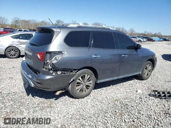 2017 Nissan Pathfinder S with VIN 5N1DR2MN1HC697435, listed as a Copart auction lot 48138225 with 128,782 mi miles and Salvage title. Bid and sale history available at DreamBid. Image 3.