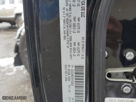 2019 Chrysler 300 Touring with VIN 2C3CCARG7KH722823, listed as a Copart auction lot 79675504 with 57,096 mi miles and Salvage Title. Bid and sale history available at carsss.com. Image 14.