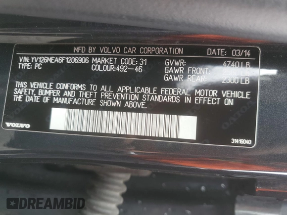 2015 Volvo V60 с VIN YV126MEA6F1206906, выставлен на аукционе Copart как лот 51837425 с пробегом 142 194 миль миль и Чистый • Clean title. История ставок и продаж доступна на DreamBid. Изображение 13.
