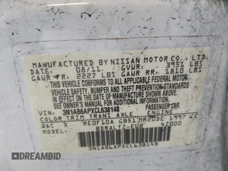 2012 Nissan Sentra SR with VIN 3N1AB6APXCL638148, listed as a IAAI auction lot 42599439 with 156,420 mi miles and . Bid and sale history available at DreamBid. Image 9.