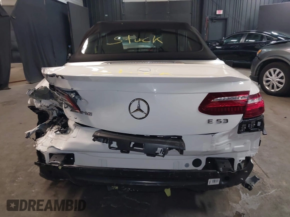 2019 Mercedes-Benz E 53 AMG with VIN WDD1K6BBXKF098282, listed as a IAAI auction lot 41482524 with 29,505 mi miles and . Bid and sale history available at DreamBid. Image 6.