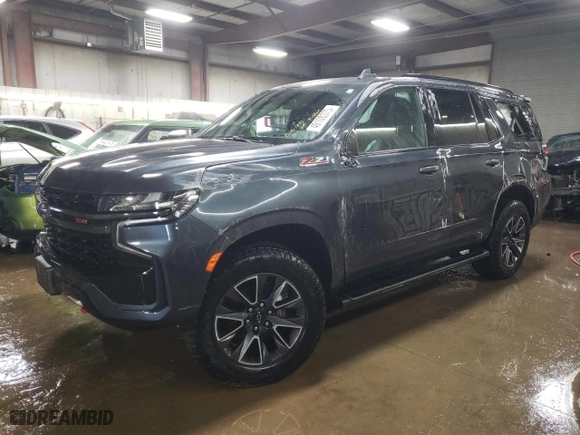 2021 Chevrolet Tahoe Z71 with VIN 1GNSKPKD9MR452601, listed as a Copart auction lot 49108375 with 69,849 mi miles and Salvage Title. Bid and sale history available at carsss.com. Image 1.