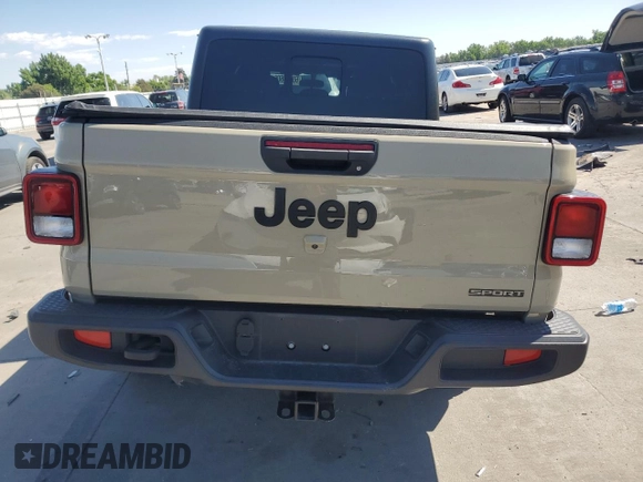 2020 Jeep Gladiator Sport S with VIN 1C6HJTAG5LL161239, listed as a Copart auction lot 60348605 with 35,333 mi miles and Salvage title. Bid and sale history available at DreamBid. Image 6.